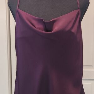 Express Purple Satin Cowl Neck Camisole
